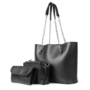 3 in 1 Alpha Tote Bag For Women-Black