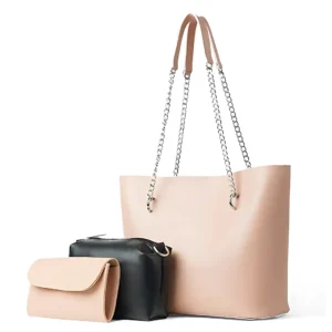 3 in 1 Alpha Tote Bag For Women- Pink
