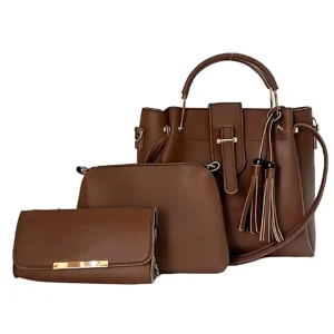 Aura 3-in-1 Tote Set – Elegant Handbag Combo for Women-Chocolate