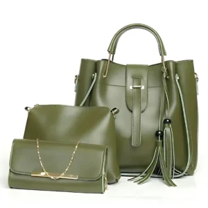 Aura 3-in-1 Tote Set – Elegant Handbag Combo for Women-Green