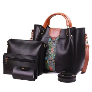 4 in 1 Piece Handbags For women-Black